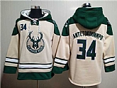 Milwaukee Bucks #34 Giannis Antetokounmpo Cream Hoodie,baseball caps,new era cap wholesale,wholesale hats